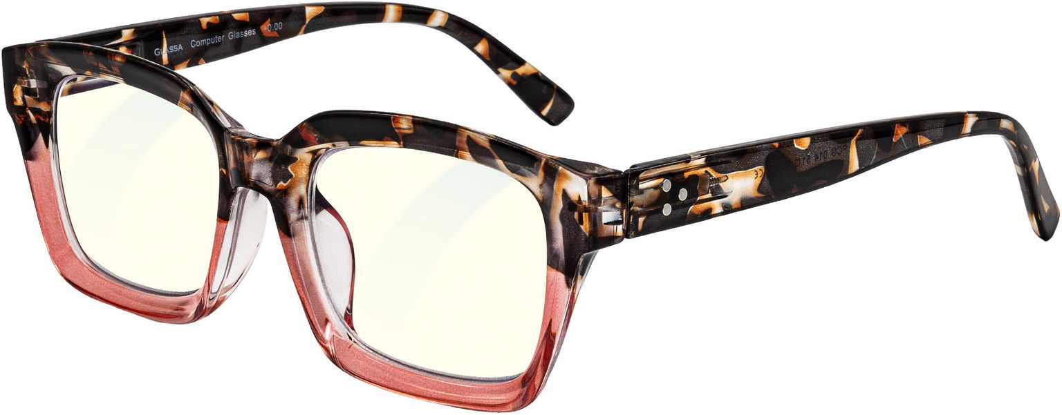 GLASSA Blue Light Blocking Glasses PCG 014, +1,00 dio, červený vzor