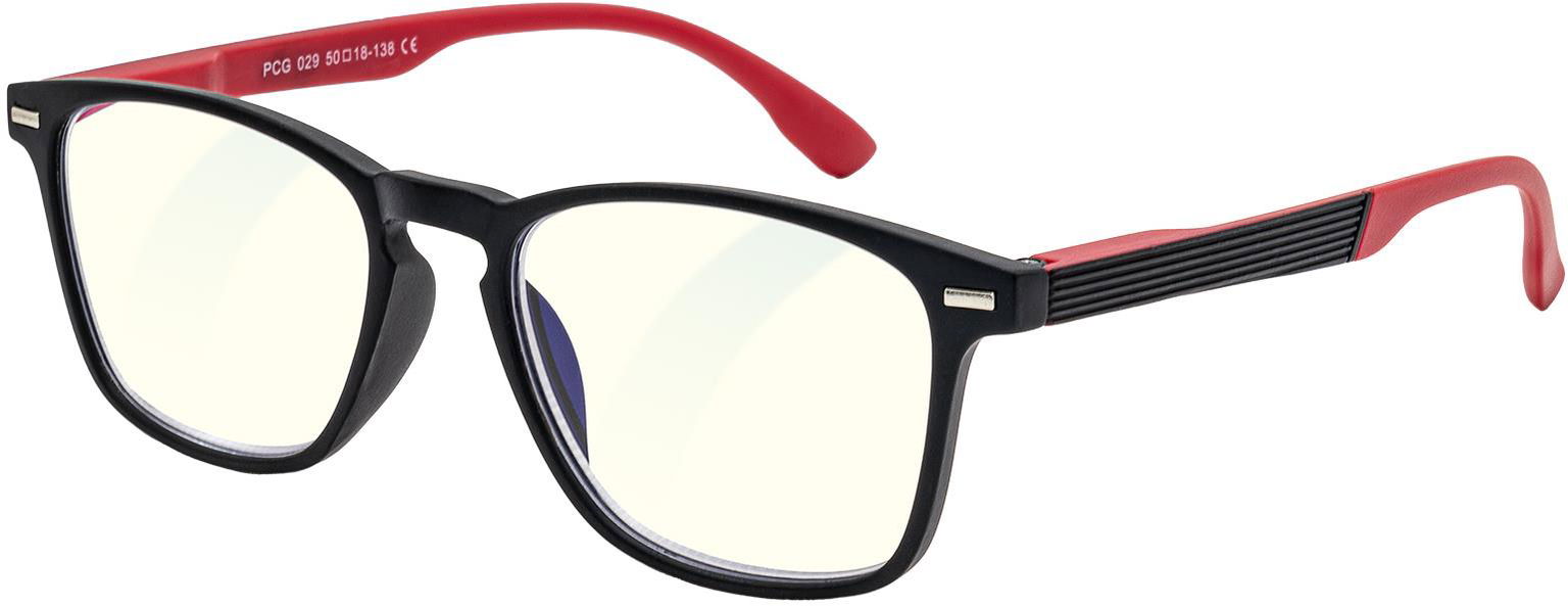 GLASSA Blue Light Blocking Glasses PCG 029, +0,50 dio, čierno-červené