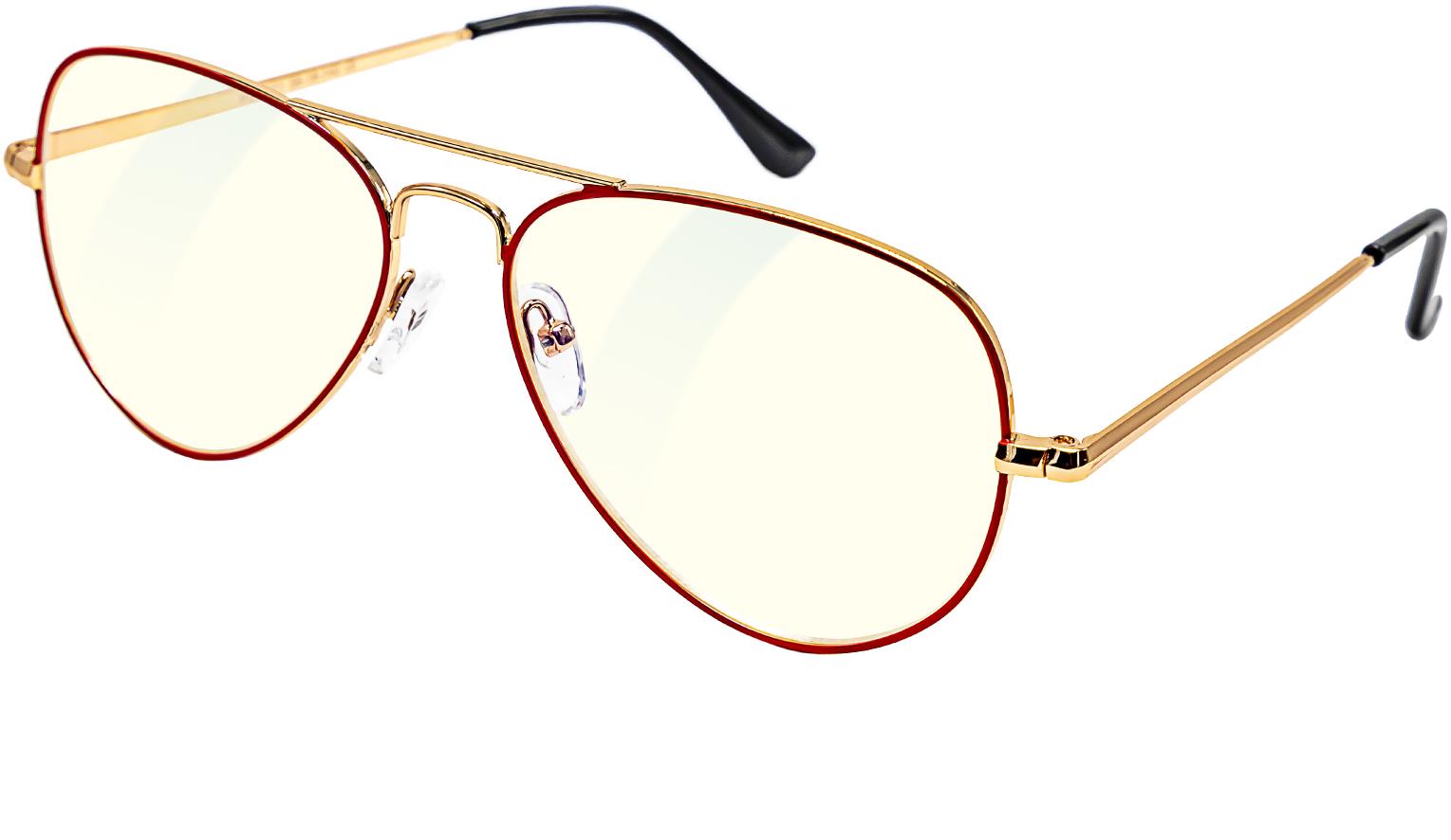 GLASSA, Blue Light Blocking Glasses PCG 09, +1,00 dio, červeno–zlatá