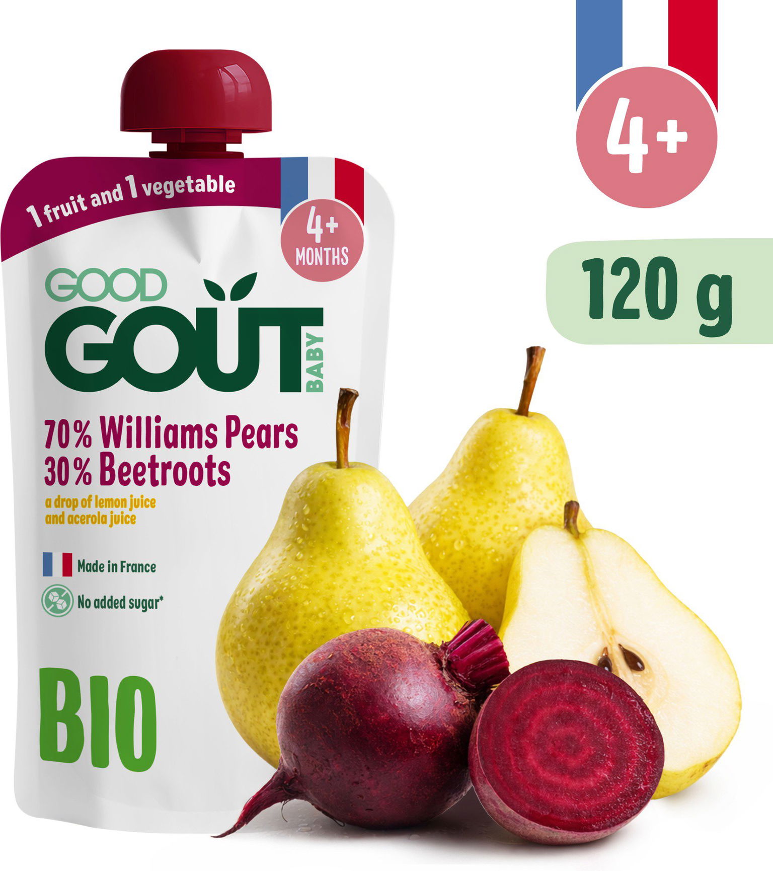 Good Gout BIO Hruška Williams s červenou repou 120 g