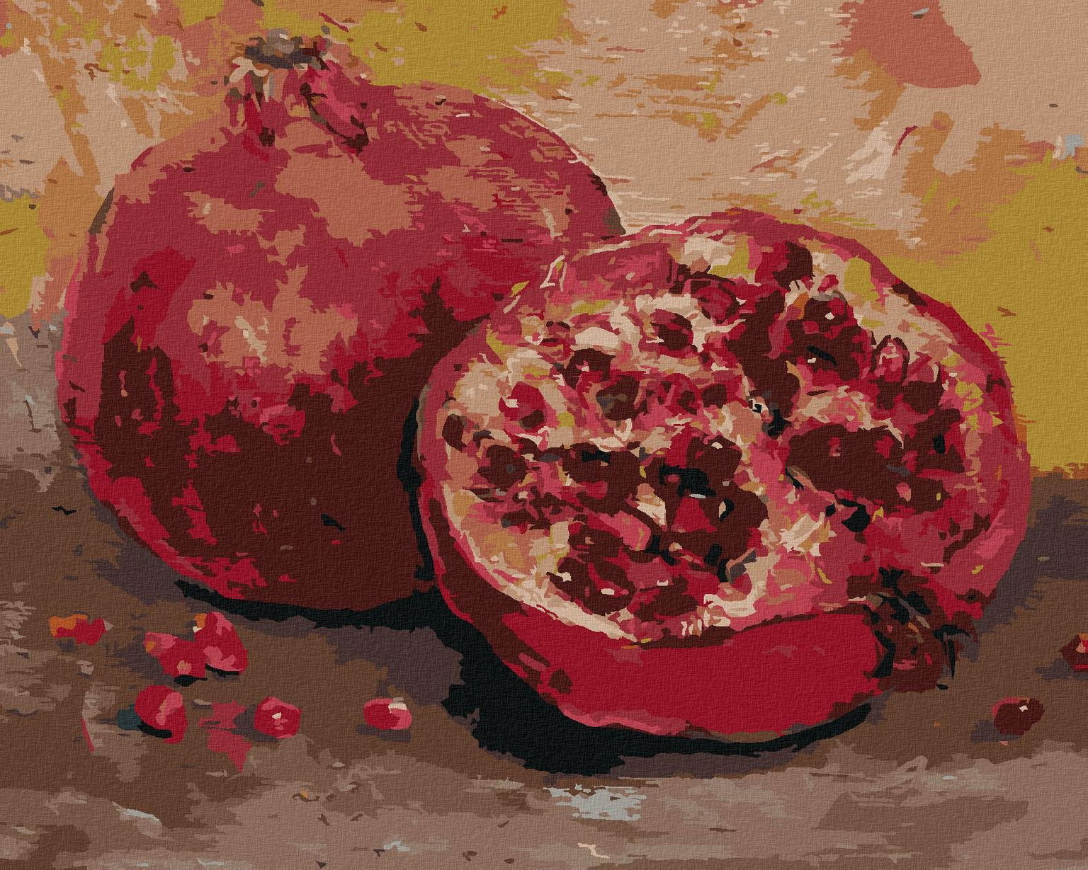 Granátové jablko, 80 × 100 cm, bez rámu a bez napnutia plátna