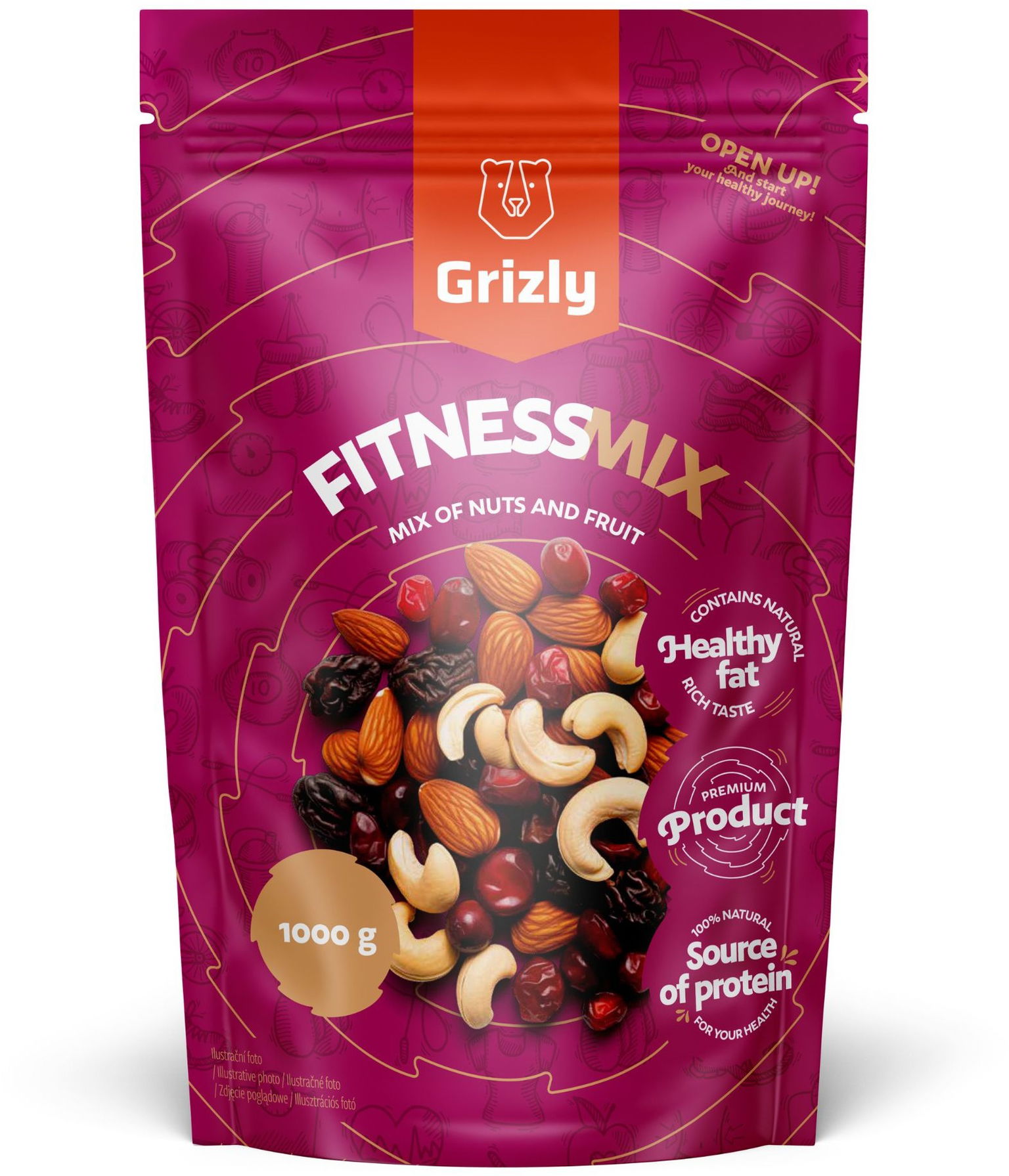 GRIZLY Fitness zmes 1 000 g