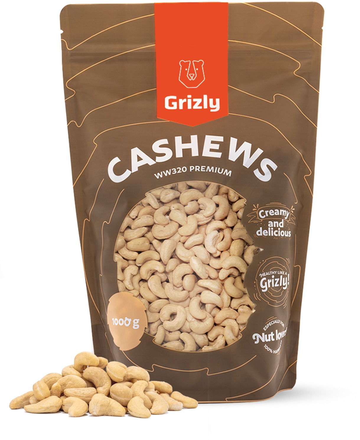 Grizly Kešu Natural ww320 premium 1000 g