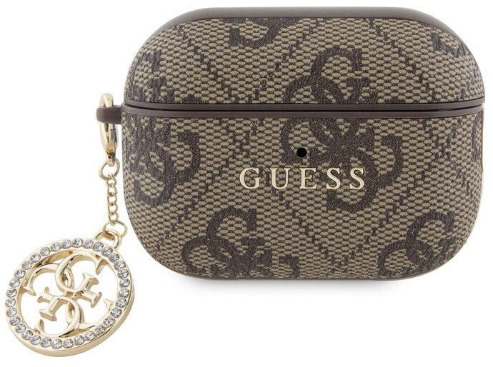Guess 4G Script PC/PU Charm Puzdro na AirPods Pro 2 Brown