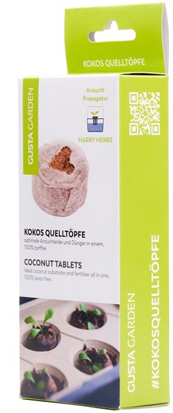 Gusta Garden HARRY HERBS Kokosové štartovacie tablety 16 ks