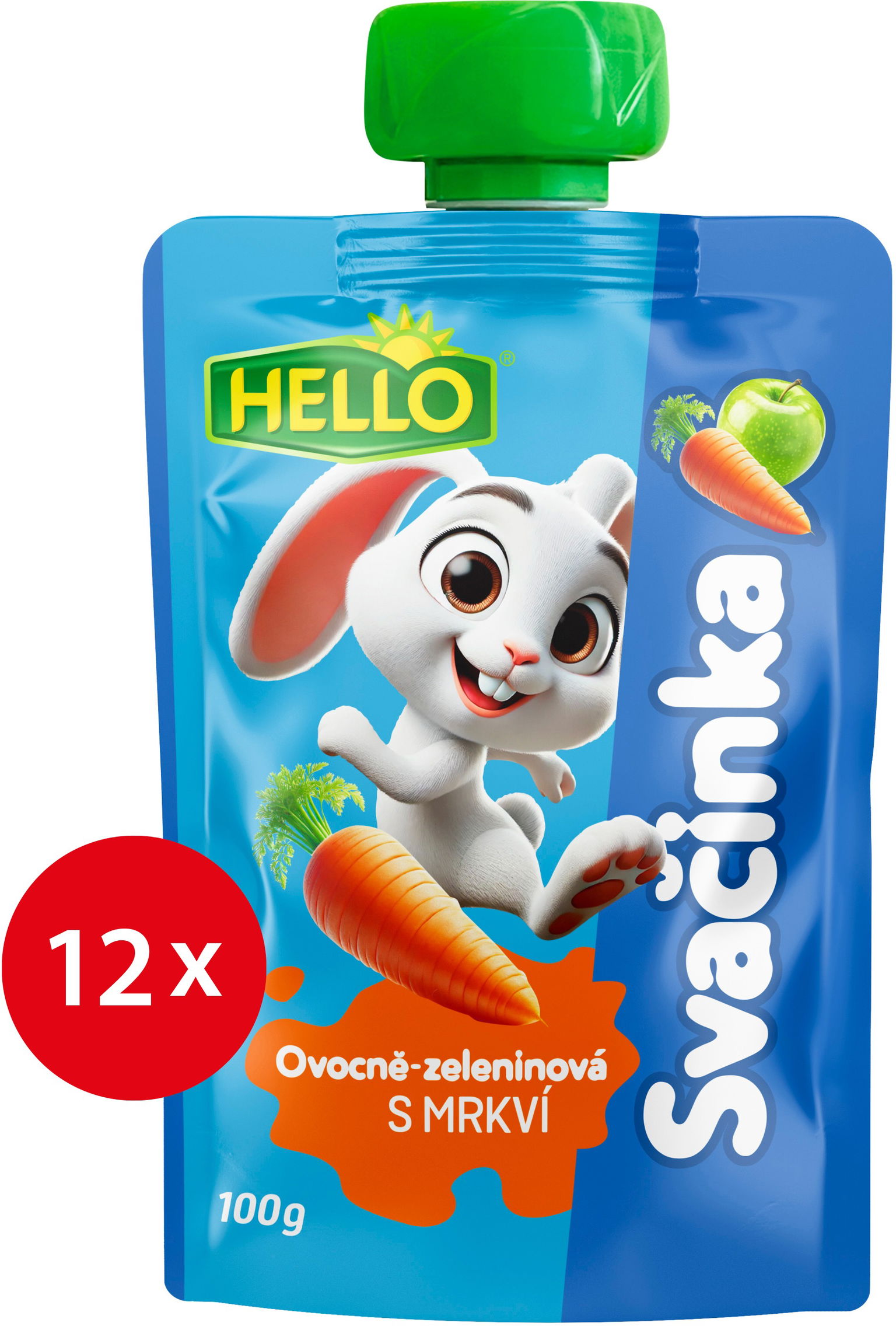 HELLO ovocná kapsička s mrkvou 12× 100 g