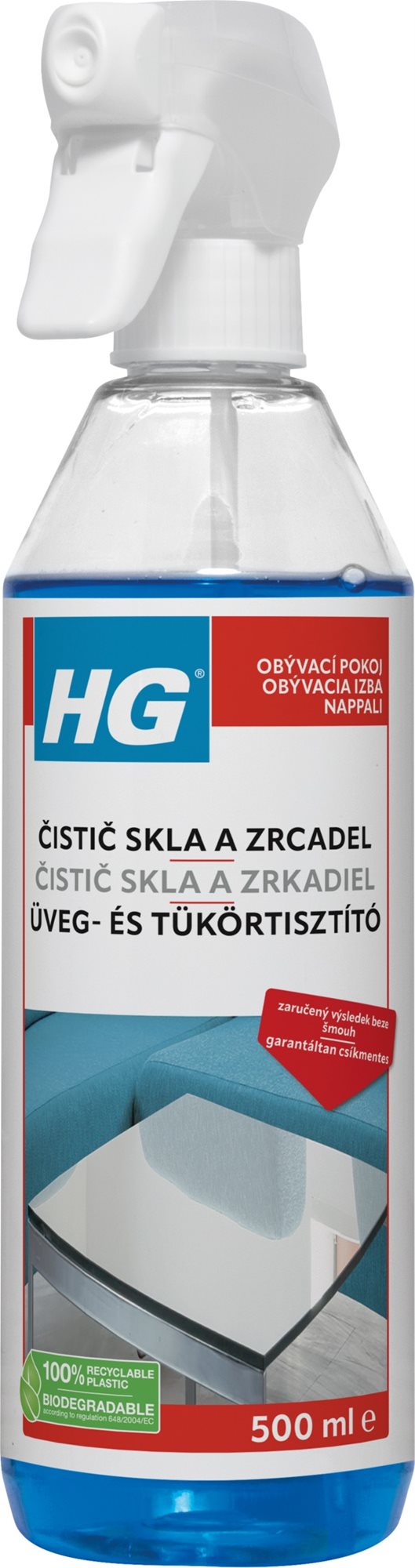 HG – Čistič skla & zrkadiel, 500 ml
