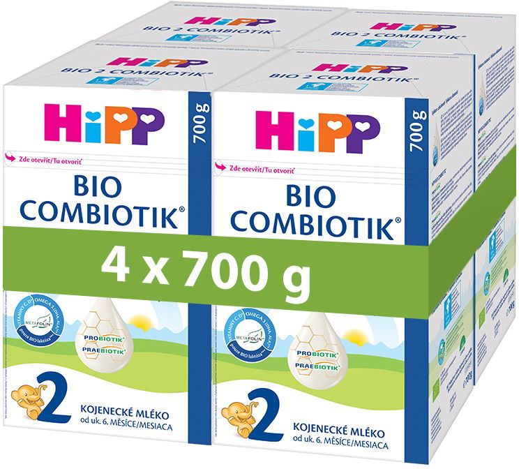 HiPP BIO Combiotik 2, od ukonč. 6. mesiaca, 4× 700 g