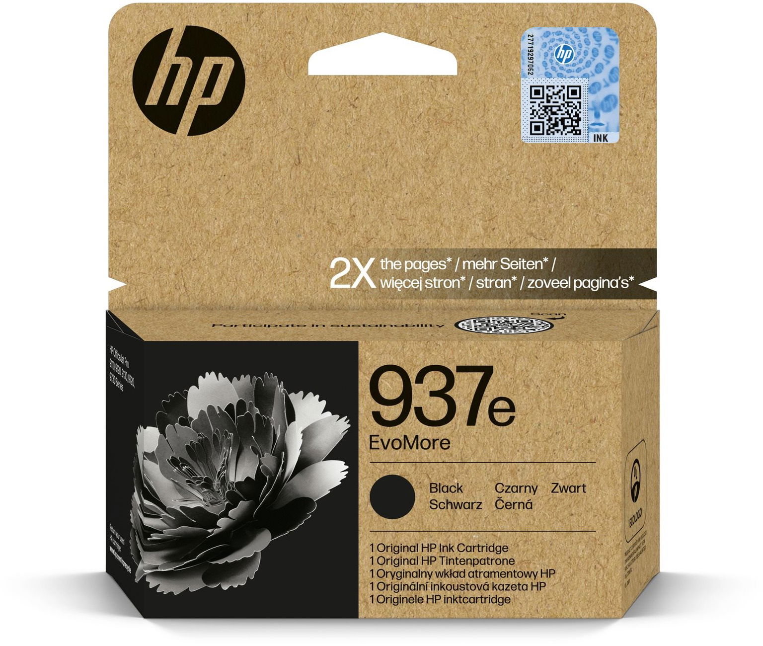 HP 4S6W9NE č. 937 XL EvoMore čierna