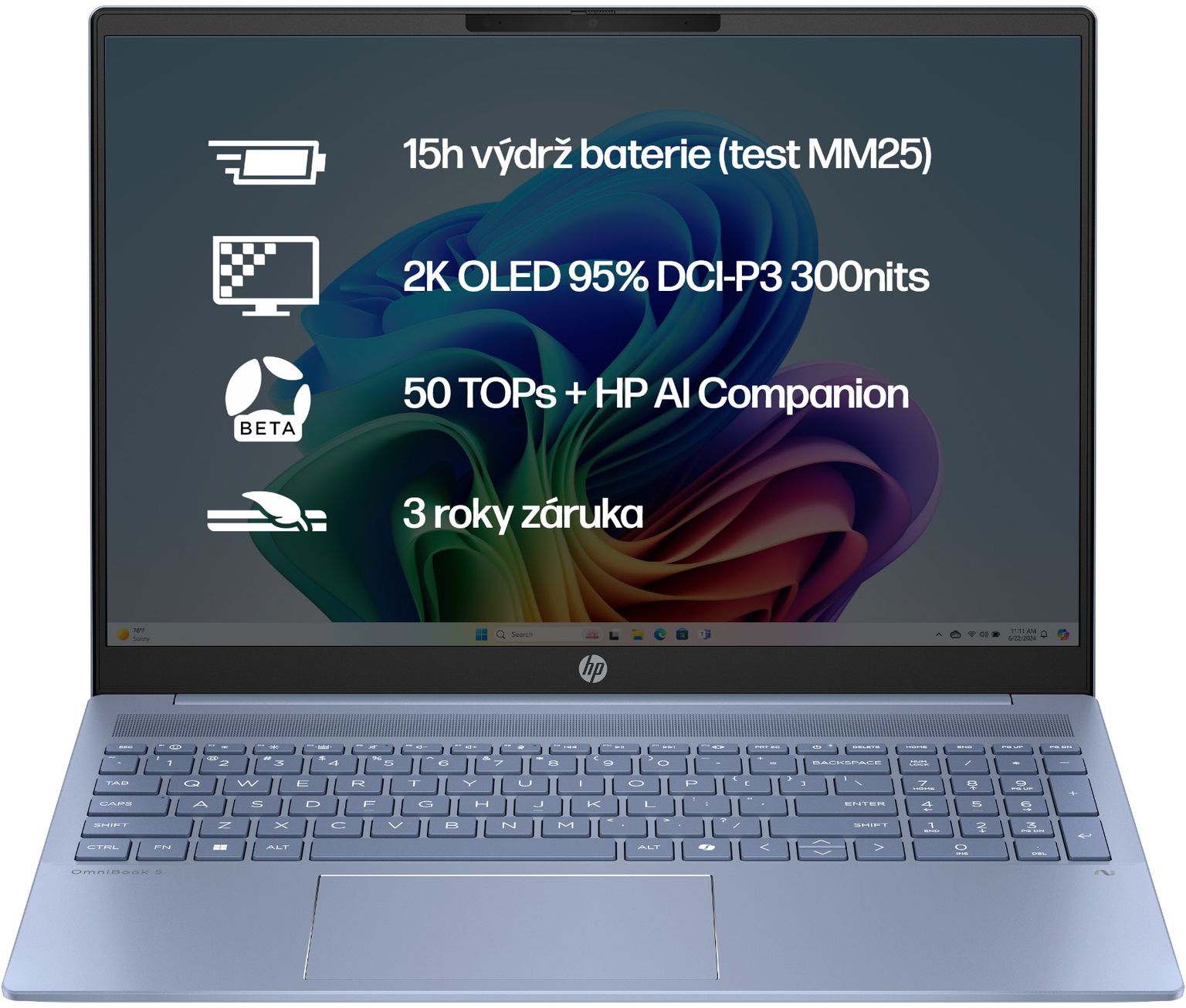 HP OmniBook 5 AI 16-ag1005nc Sky Blue
