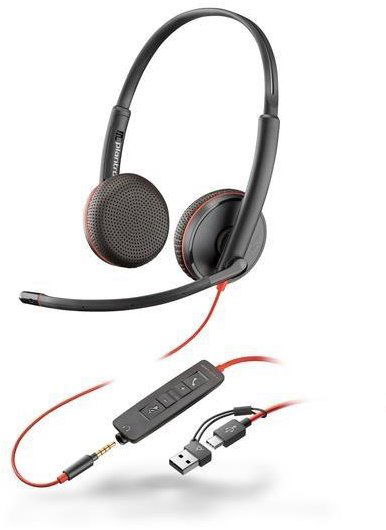 HP Poly Blackwire 3225 Stereo USB-C, 3,5 mm, USB-C/A adaptér