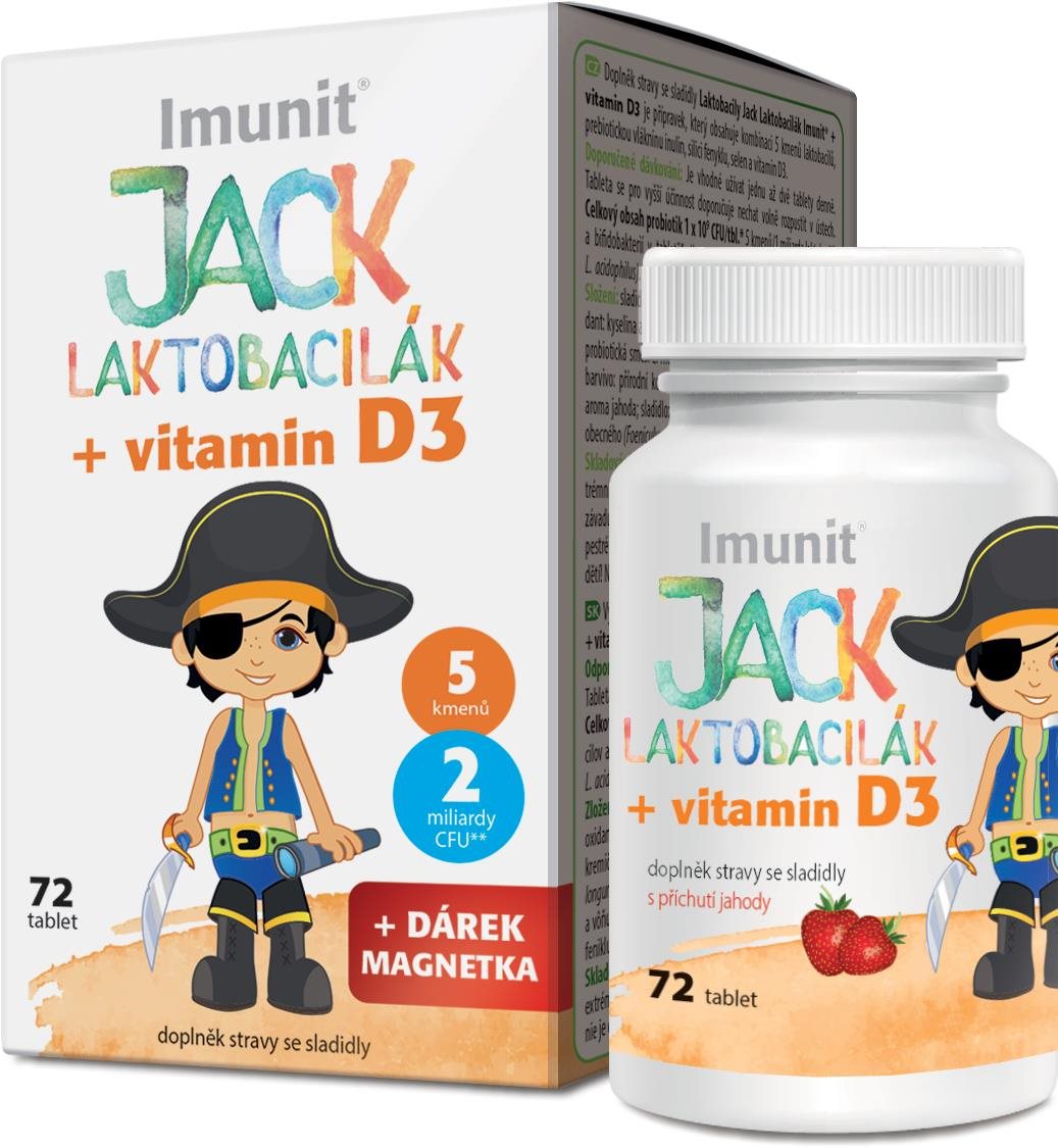 Imunit Laktobacily JACK LAKTOBACILÁK + vitamín D3 72 tablet