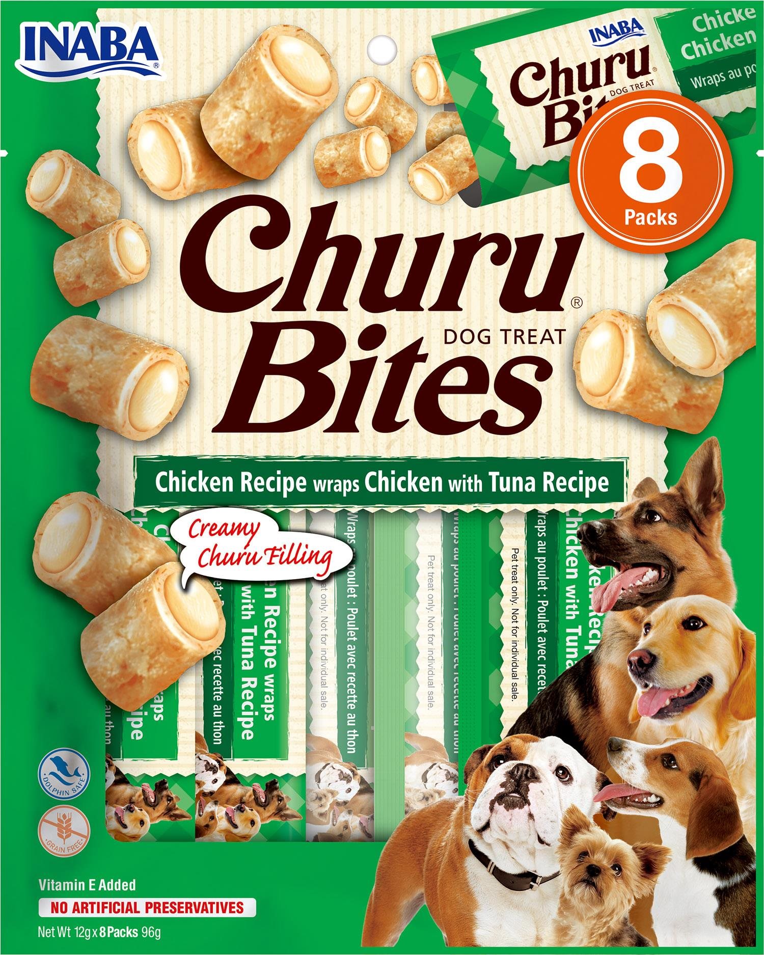 Inaba Churu Dog Bites kuracie wraps s tuniakom 8× 12 g