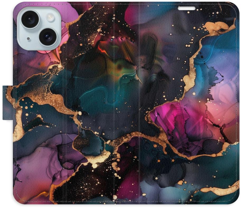 iSaprio Flip puzdro Dark Marble pre iPhone 15 Plus