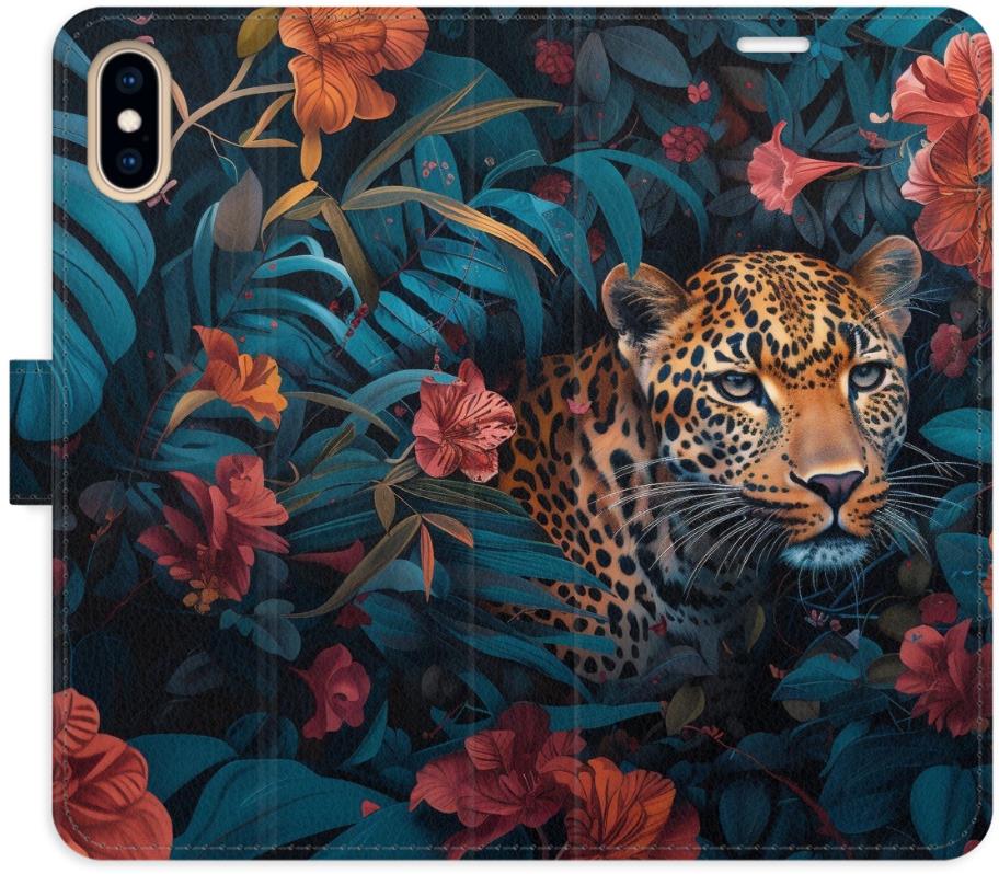 iSaprio Flip puzdro Flower Jaguar 02 pre iPhone X/XS