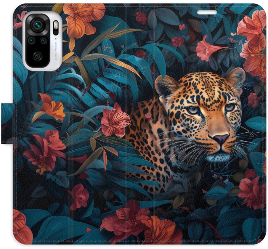 iSaprio Flip puzdro Flower Jaguar 02 pre Xiaomi Redmi Note 10 / Note 10S
