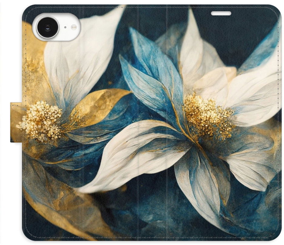 iSaprio Flip puzdro Gold Flowers pre iPhone 16e