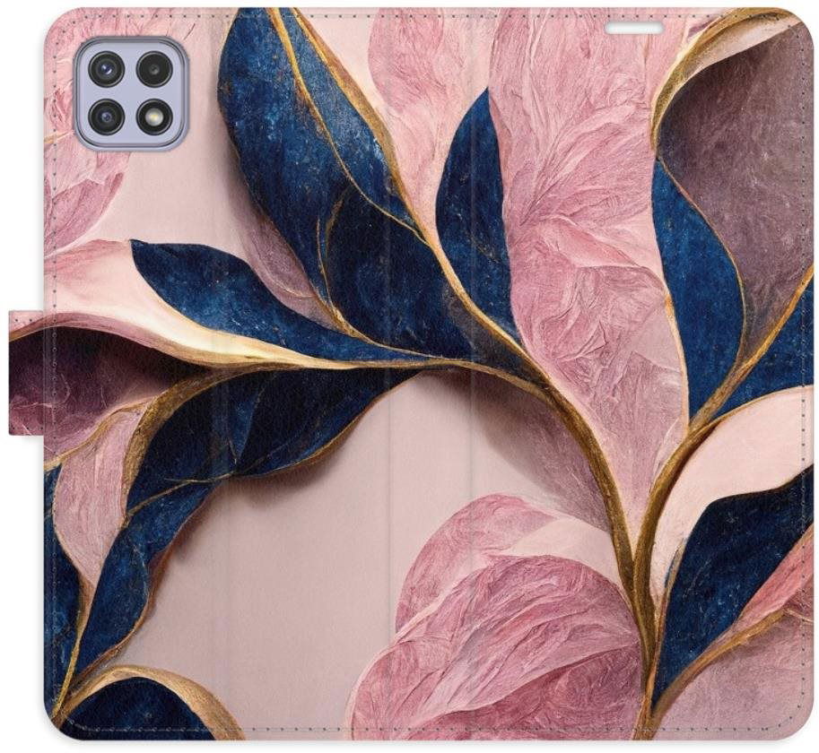 iSaprio flip puzdro Pink Leaves pre Samsung Galaxy A22 5G