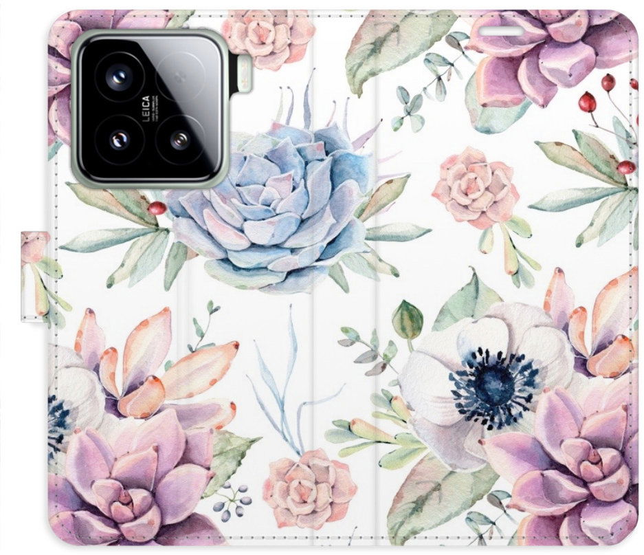 iSaprio Flip puzdro Succulents Pattern pre Xiaomi 15