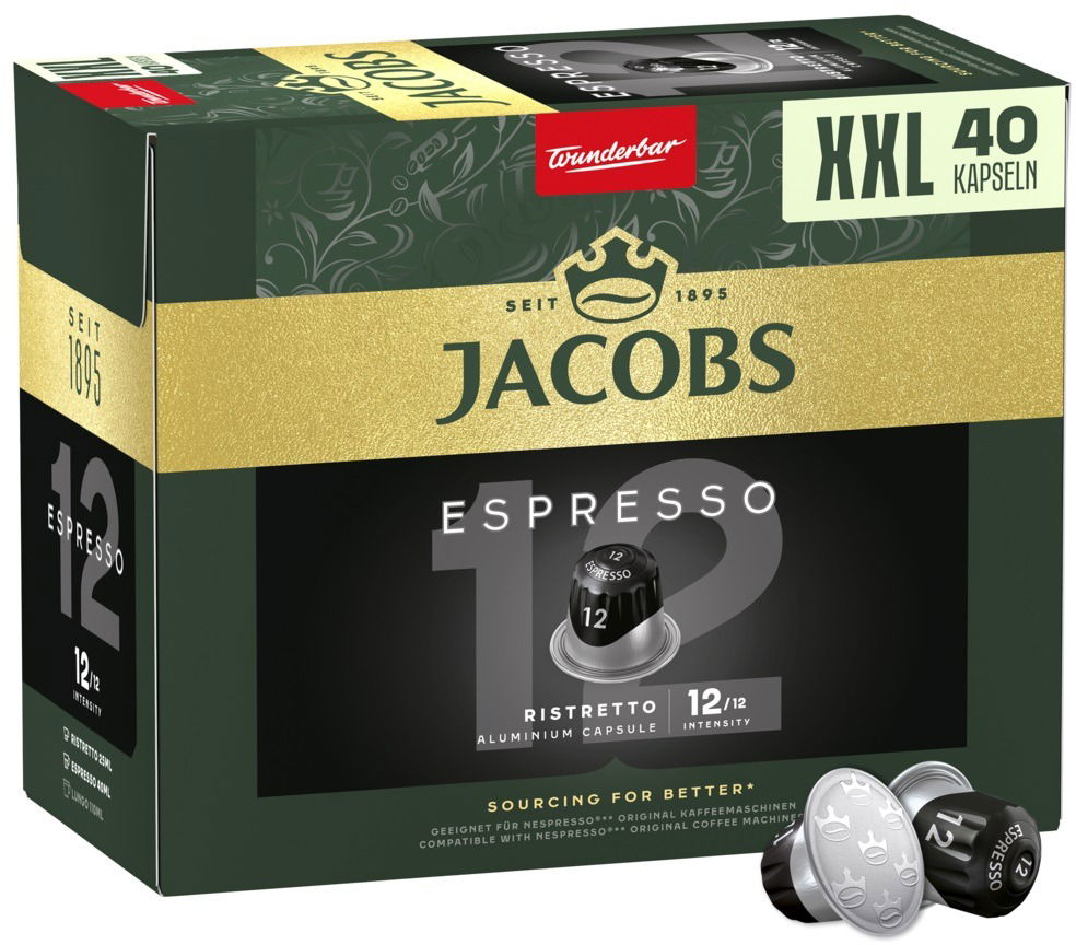 Jacobs Espresso Ristretto intenzita 12, 40 ks kapsúl
