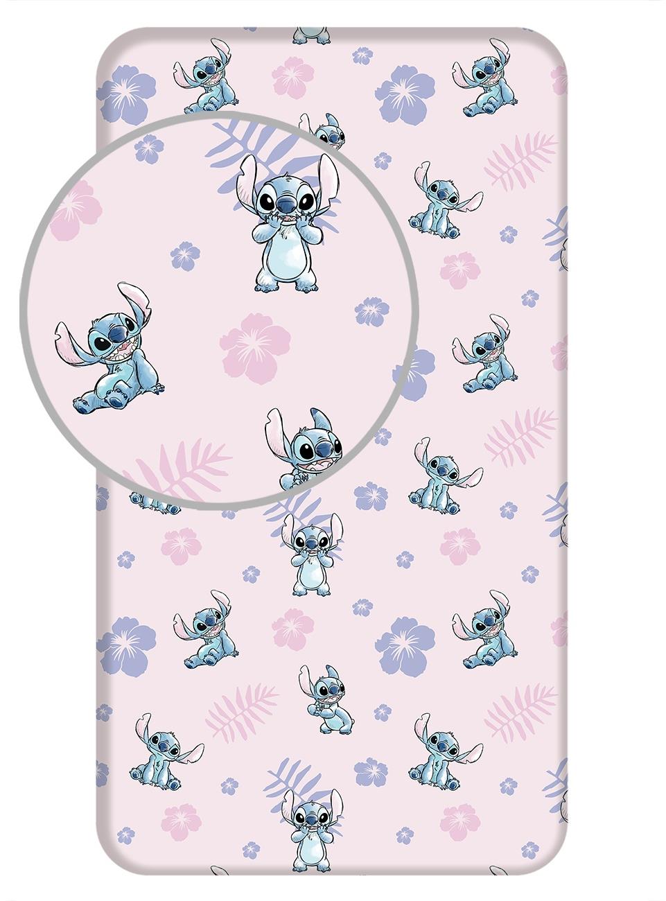 Jerry Fabrics Plachta na posteľ Lilo and Stitch Pink 90 × 200 × 25 cm
