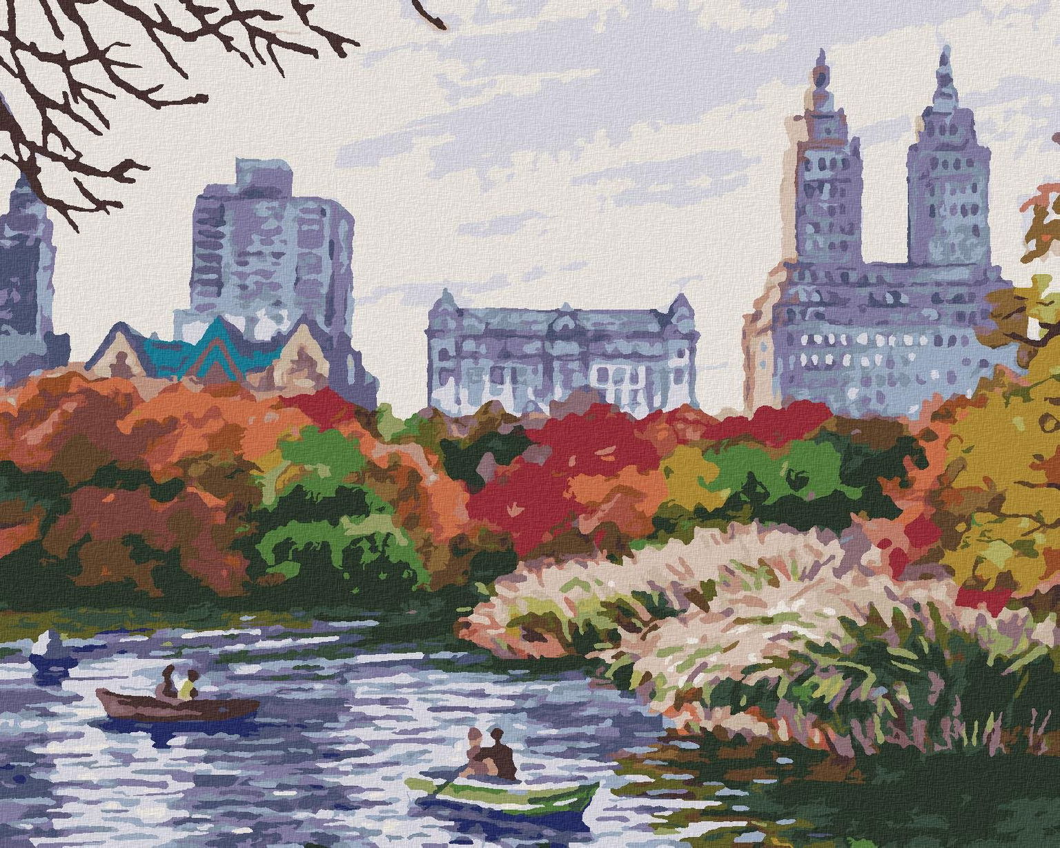 Jesenný New York, 80 × 100 cm, bez rámu a bez napnutia plátna
