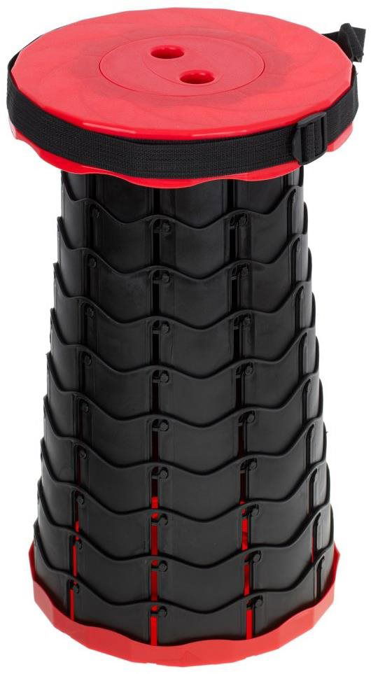 KIK KX4981 Teleskopická skladacia stolička čierno-červená