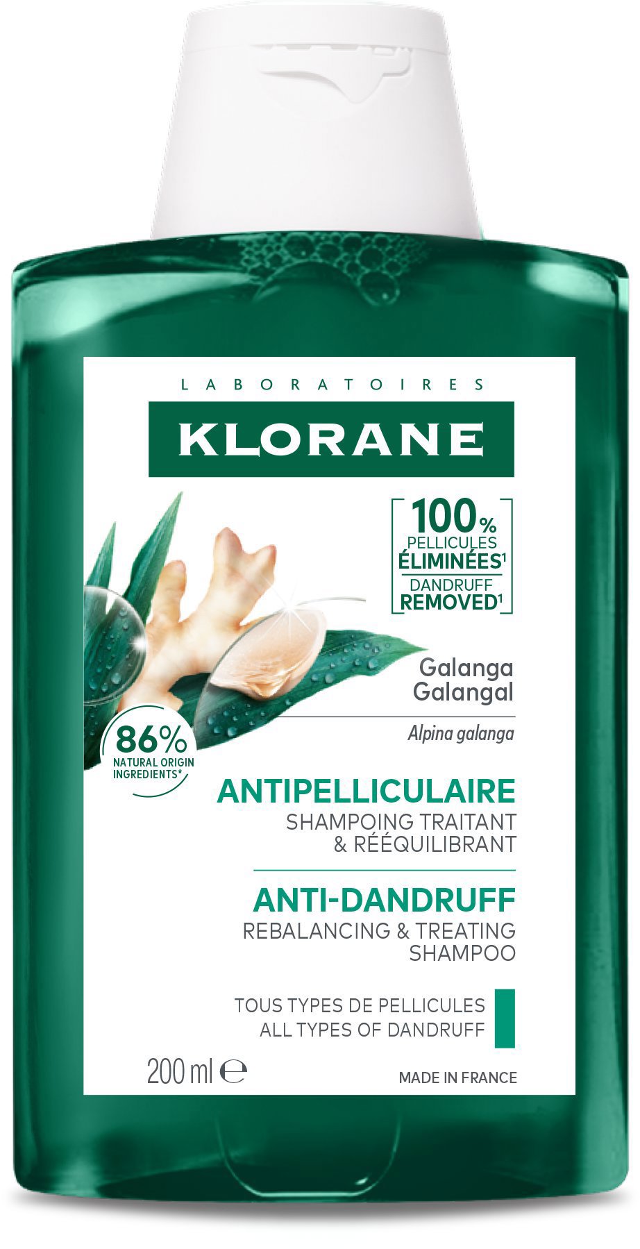 KLORANE Šampón proti lupinám s galangalom 200 ml