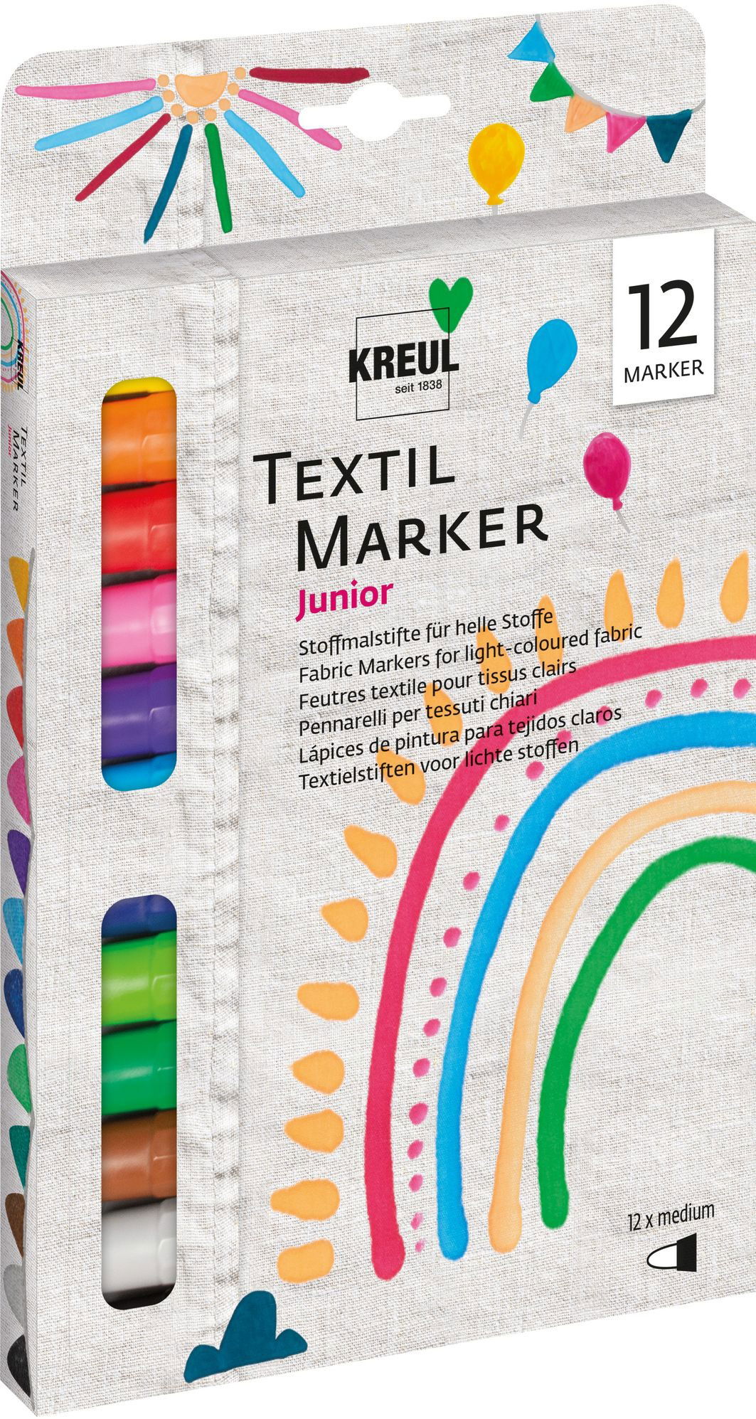KREUL JAVANA Texi Max Medium Sunny súprava na textil, 2 – 4 mm, 12 farieb