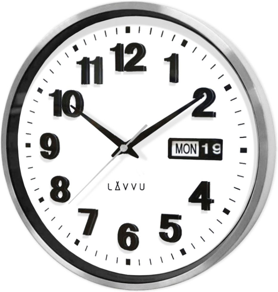 LAVVU Date Metal Kovové hodiny s ukazovateľom dátumu