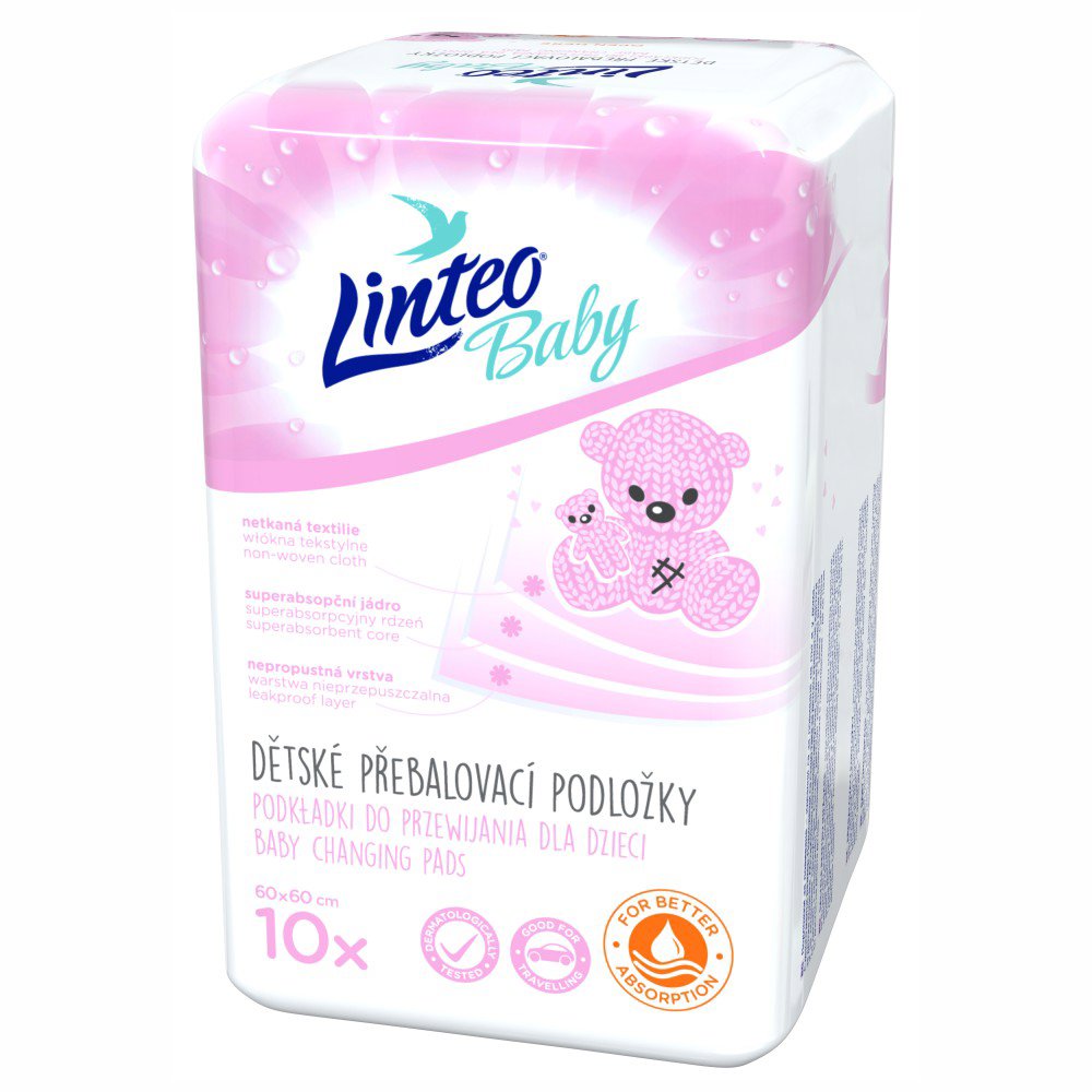 LINTEO Baby prebaľovacie podložky 60 × 60 cm, 10 ks