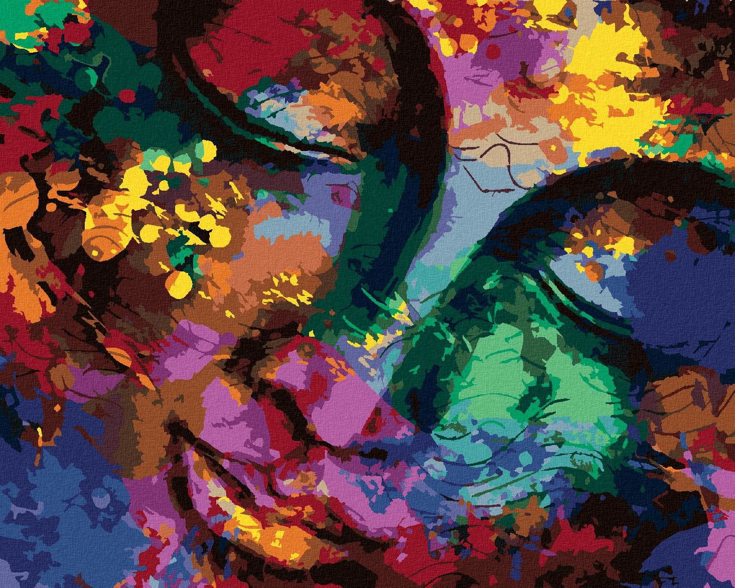 Maľovanie podľa čísel – Abstraktný Budha, 80 × 100 cm, napnuté plátno na rám
