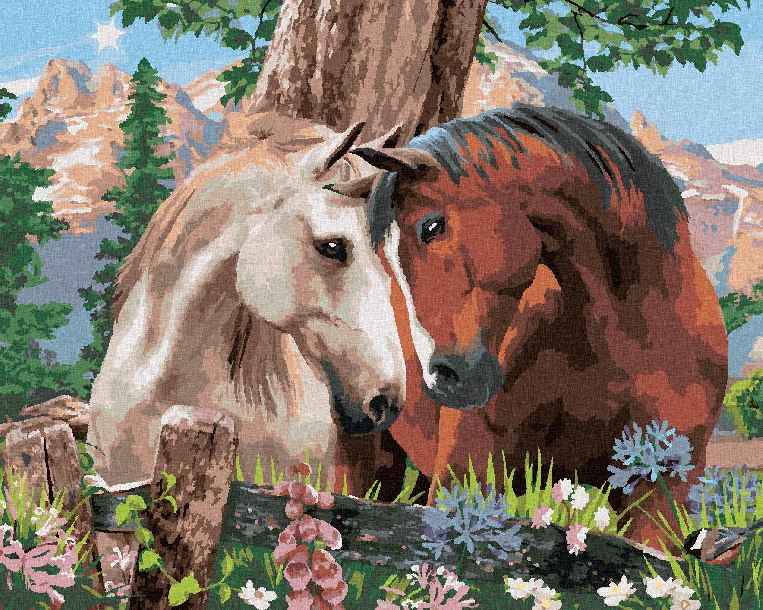 Maľovanie podľa čísel – Keď sa zamiluje kôň (Howard Robinson), 80 × 100 cm, napnuté plátno na rám