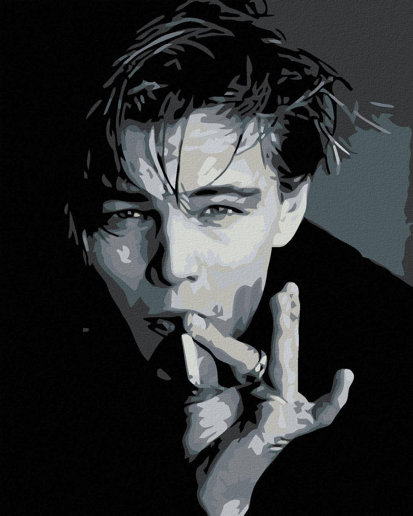 Maľovanie podľa čísel - Leonardo DiCaprio s cigaretou, 40 x 50 cm, napnuté plátno na ráme