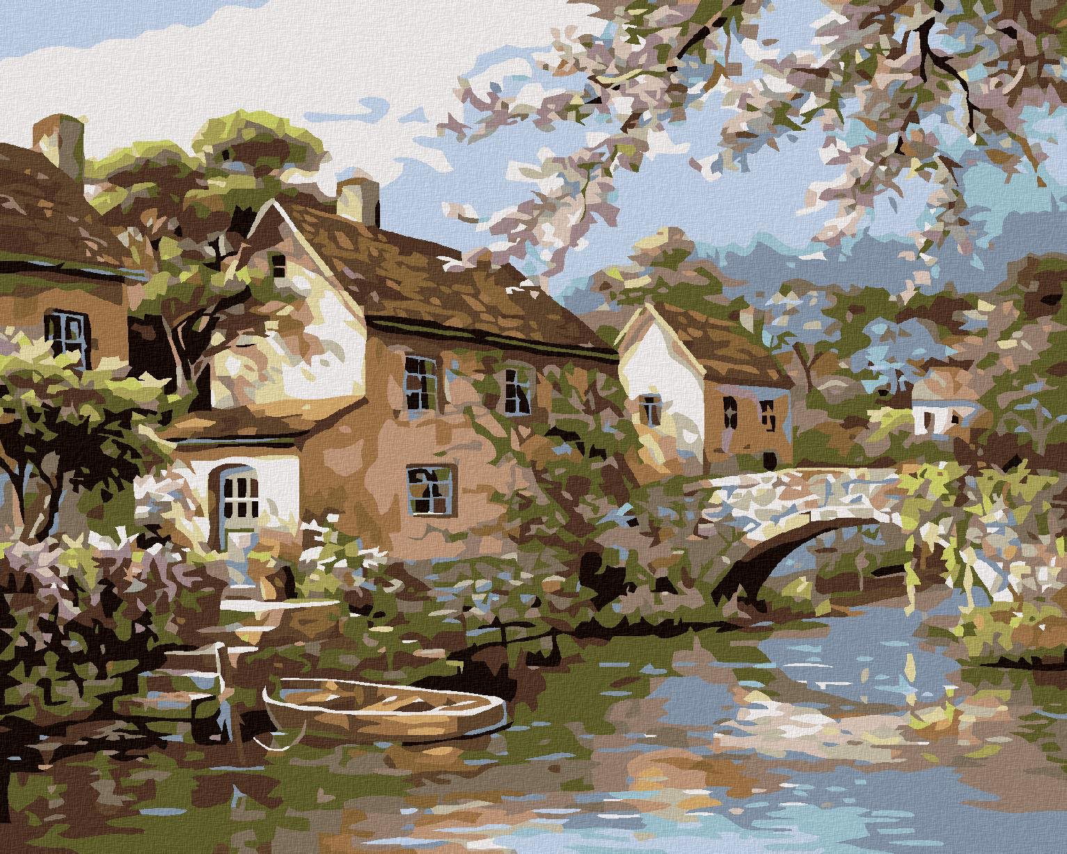 Maľovanie podľa čísel – Mlyn, 100 × 80 cm, napnuté plátno na rám