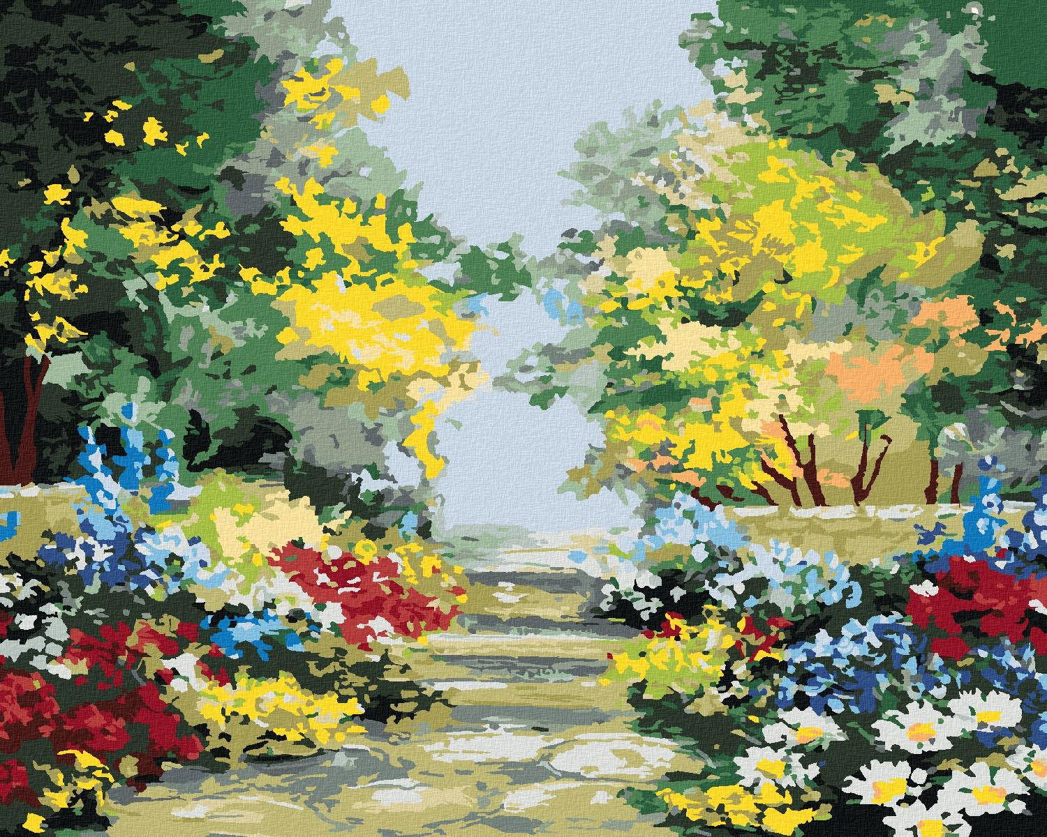 Maľovanie podľa čísel – Okrasné kvety, 80 × 100 cm, napnuté plátno na rám