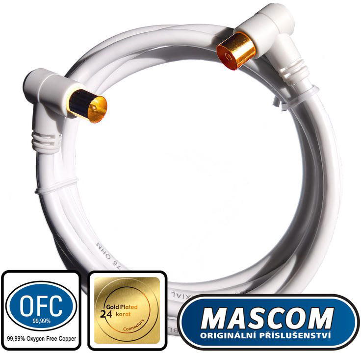 Mascom anténny kábel 7274-100, uhlové IEC konektory 10 m