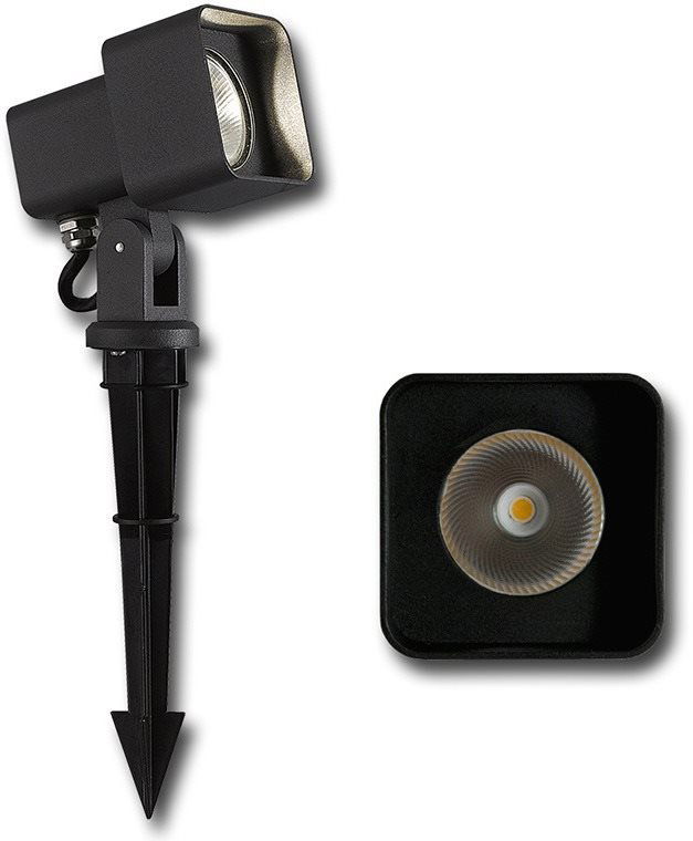 McLED LED svietidlo Kira, 7 W, 3000 K, IP65, čierna farba