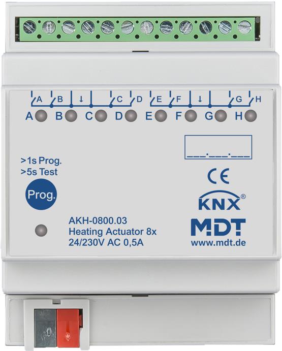 MDT Technologies Vykurovací aktor 8-násobný, 4 M , 24 – 230 VAC