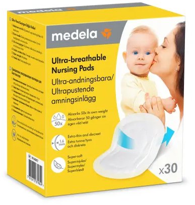 MEDELA prsné vložky jednorazové ultra priedušné 30 ks