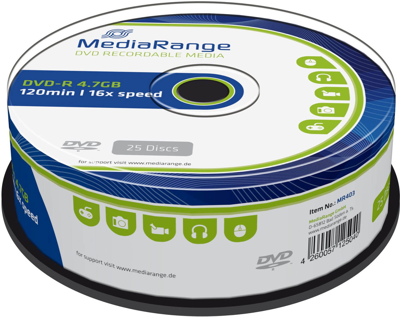 MediaRange DVD-R 25 ks cakebox