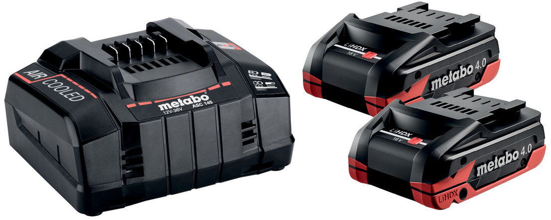 METABO Basic-Set 2 × LiHDX (Li-ion) 4,0 Ah