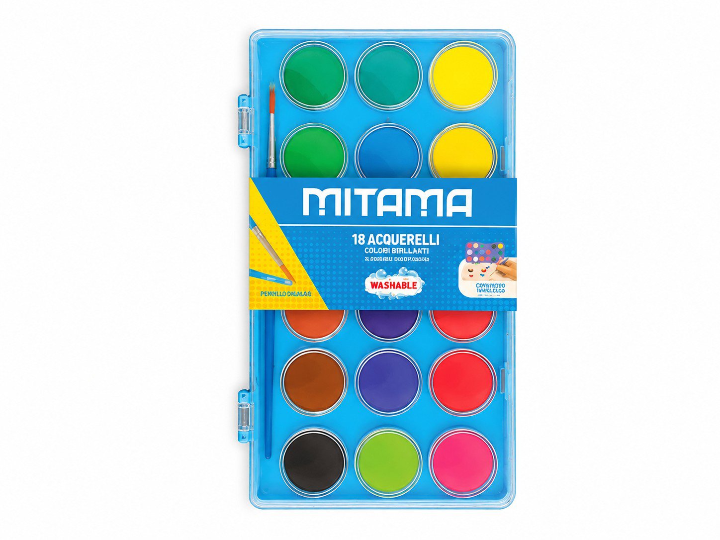 MITAMA 29 mm, so štetcom, 18 farieb, modrá škatuľka