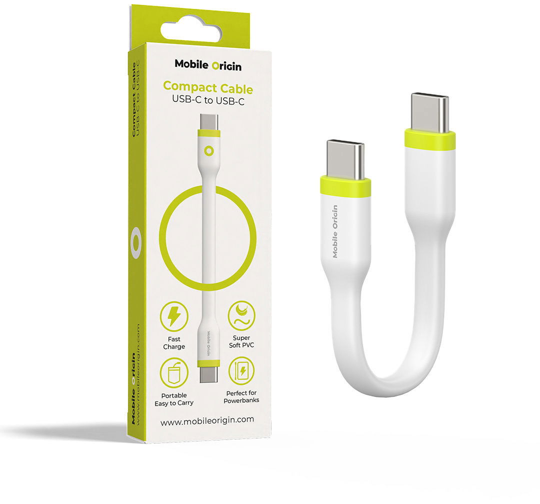 Mobile Origin Compact Cable USB-C to USB-C White