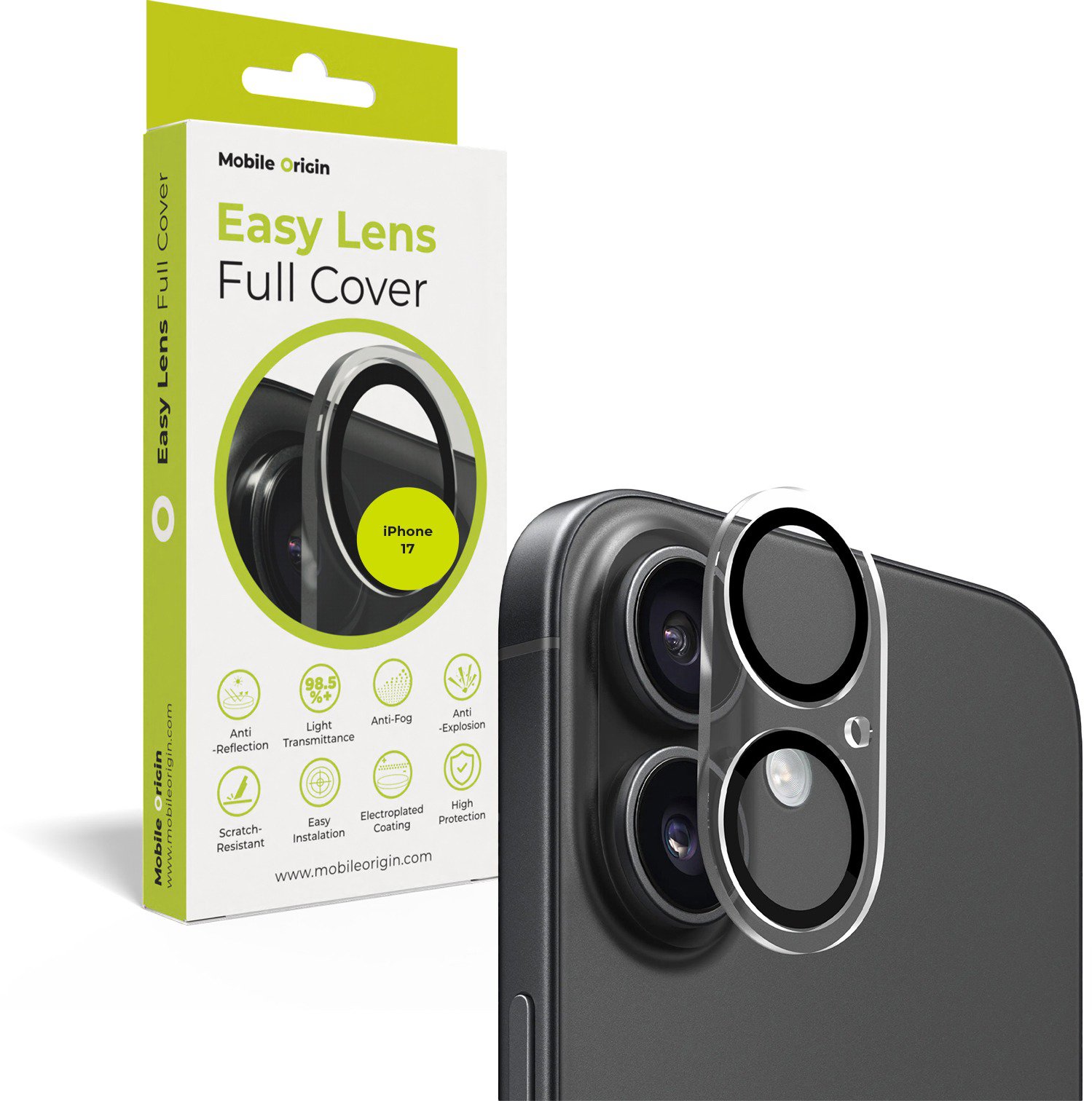 Mobile Origin Easy Lens full cover, clear - iPhone 17