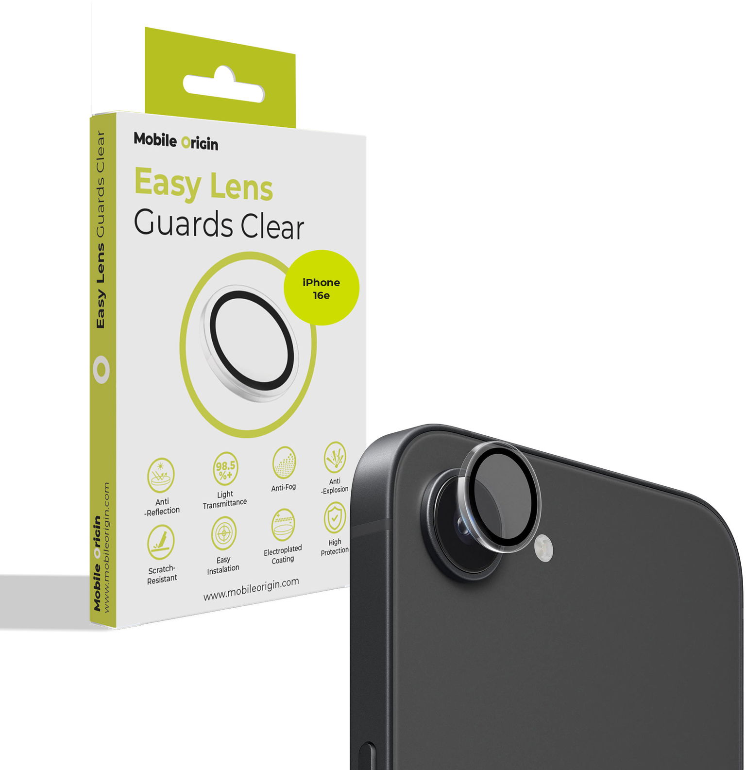 Mobile Origin Easy Lens Guards Clear iPhone 17e/16e