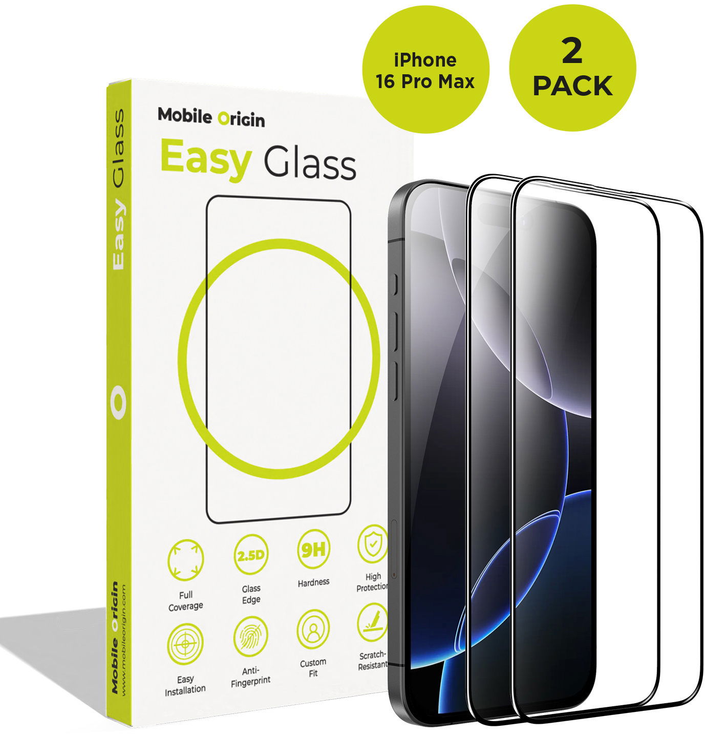 Mobile Origin EasyGlass iPhone 16 Pro Max 2 pack