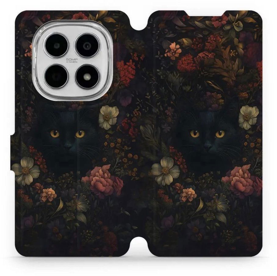 Mobiwear Flip puzdro pre Xiaomi Redmi Note 15 5G tmavé mačky
