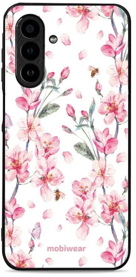 Mobiwear Glossy lesklé puzdro na Samsung Galaxy A17/A17 5G ružové kvety