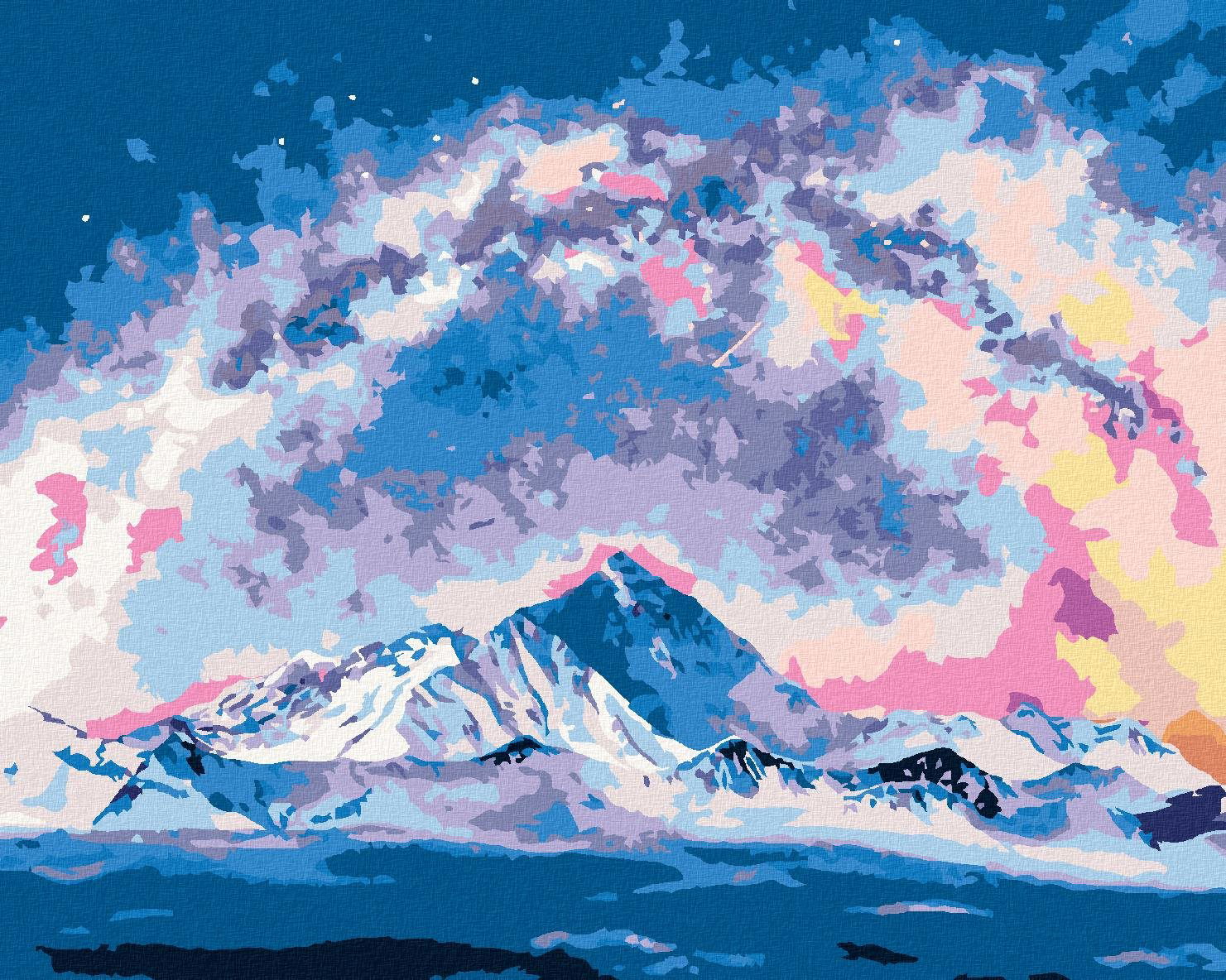 Mount Everest pod mliečnou dráhou, 40×50 cm, bez rámu a bez vypnutia plátna